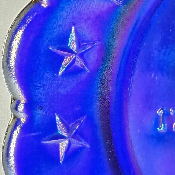 Joe St. Clair 1776 1976 Cobalt Blue Carnival Glass Bicentennial Plate - Picture 3 of 11